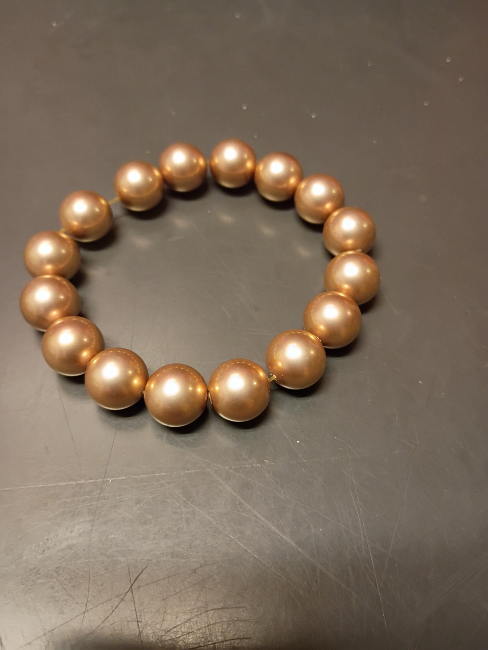 Carolee Champagne Pearl Stretch Bracelet